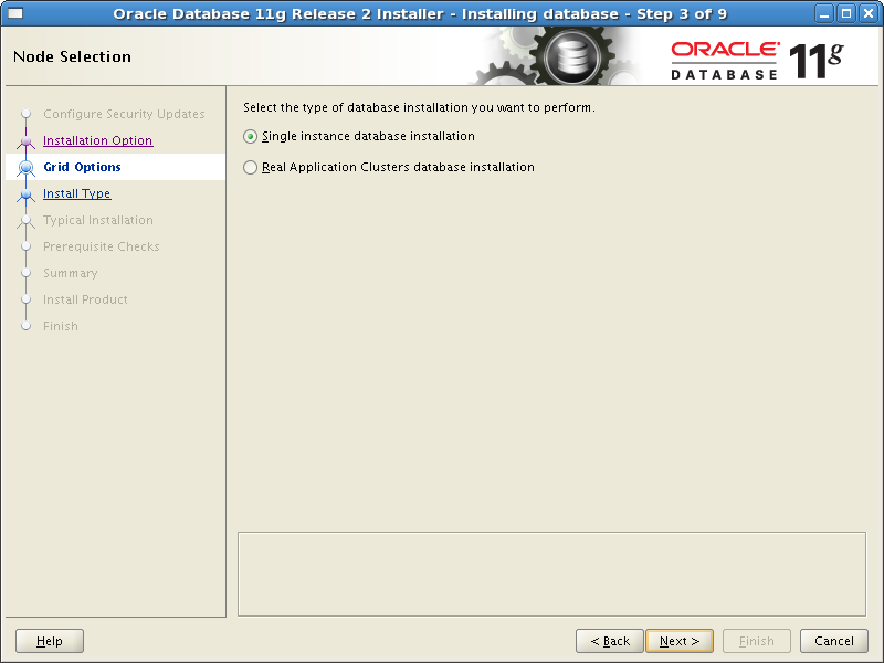 Screenshot-Oracle Database 11g Release 2 Installer - Installing database - Step 3 of 9